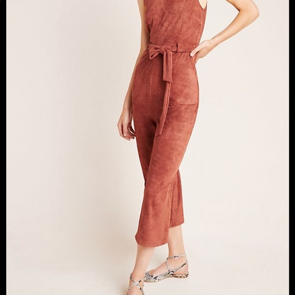 Anthropologie Faux Suede Jumpsuit - Picture 2 of 13